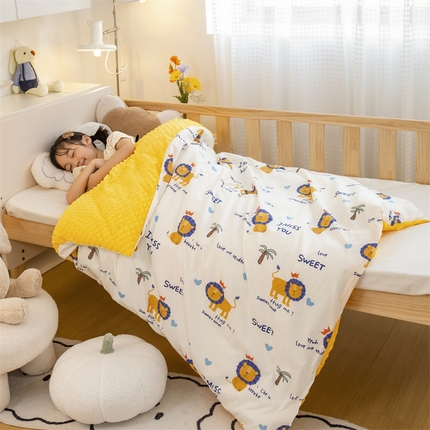 91家纺网 家纺一手货源 找家纺 （总）宝贝优选  2023新款儿童豆豆绒冬被（可拆卸）