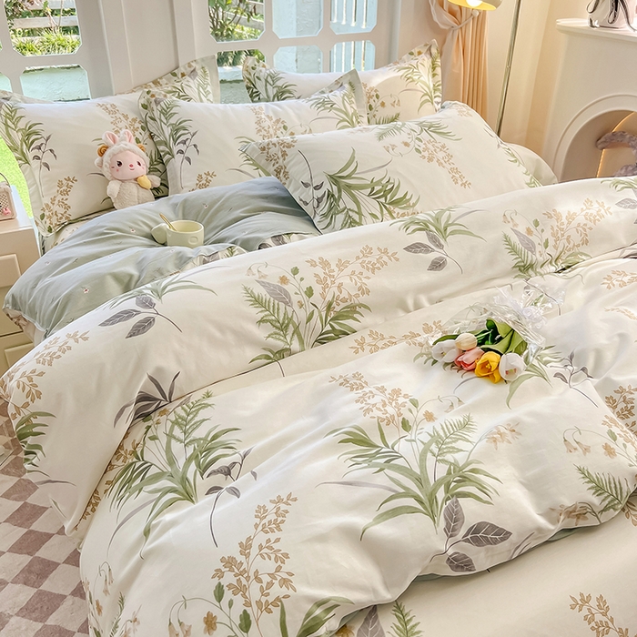 91家纺网 家纺一手货源 找家纺 绵庭家纺 2023新款12868系列全棉小清新印花四件套 清风絮语