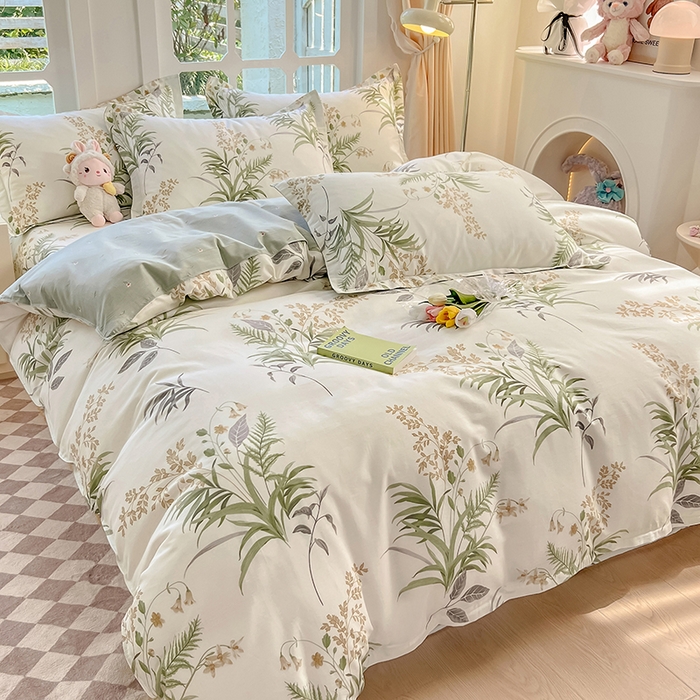 91家纺网 家纺一手货源 找家纺 绵庭家纺 2023新款12868系列全棉小清新印花四件套 清风絮语