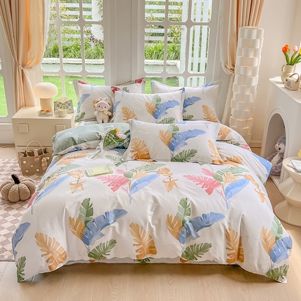 绵庭家纺 2023新款12868系列全棉小清新印花四件套 梅林春晓