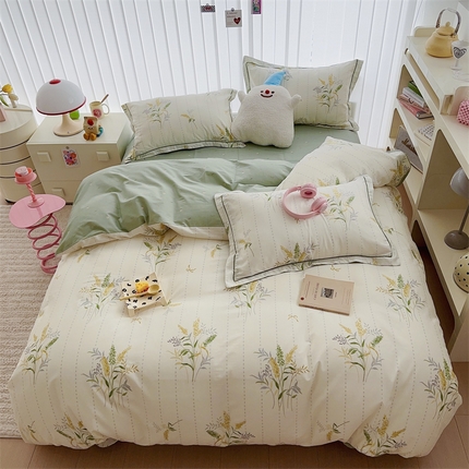 于果 2023新款全棉13370四件套（16） 青色烟雨