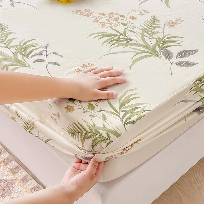 91家纺网 家纺一手货源 找家纺 绵庭家纺 2023新款12868系列全棉小清新印花单床笠 清风絮语