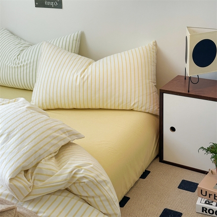 91家纺网 家纺一手货源 找家纺 （总）2024新款全棉色织水洗棉枕套纯棉单枕套宿舍学生简约格子