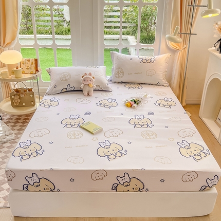 绵庭家纺 2023新款12868系列全棉小清新印花单床笠 可爱小象