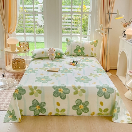 91家纺网 家纺一手货源 找家纺 （总）绵庭家纺 2023新款12868系列全棉小清新印花单床单