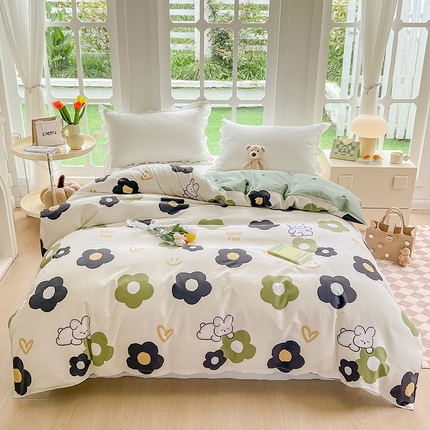 绵庭家纺 2023新款12868系列全棉小清新印花单被套 皮皮兔