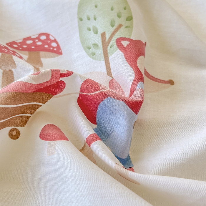 91家纺网 家纺一手货源 找家纺 绵庭家纺 2023新款12868系列全棉小清新印花单枕套 森林狂欢