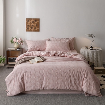 91家纺网 家纺一手货源 找家纺 （总）卡姿家纺 2023新款秋冬三层纱水洗棉大提花四件套