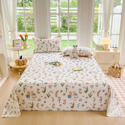 91家纺网 家纺一手货源 找家纺 （总）绵庭家纺 2023新款12868系列全棉小清新印花单床单