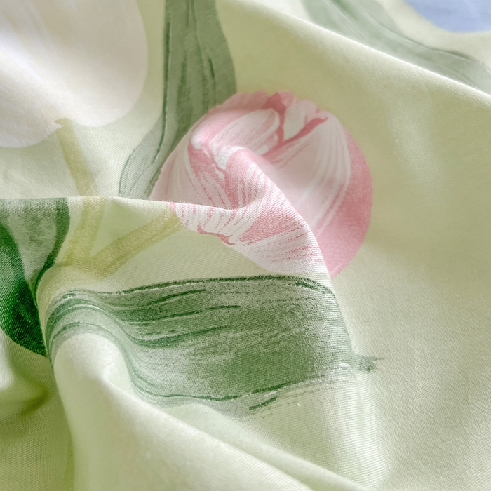 91家纺网 家纺一手货源 找家纺 绵庭家纺 2023新款12868系列全棉小清新印花单枕套 丁香兔