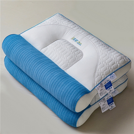 91家纺网 家纺一手货源 找家纺 （总）昕科 2025新款颈眠牵引护颈枕-分区刺绣颈椎牵引枕芯直播爆款枕芯护颈枕头成人颈椎枕