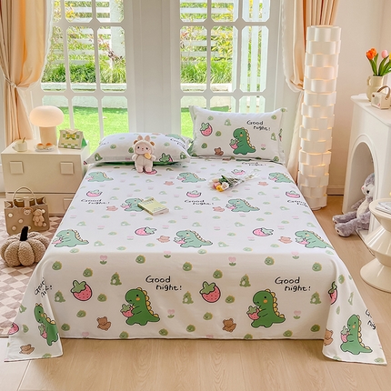 91家纺网 家纺一手货源 找家纺 （总）绵庭家纺 2023新款12868系列全棉小清新印花单床单