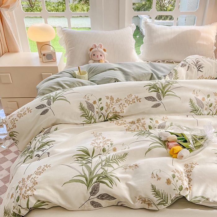 91家纺网 家纺一手货源 找家纺 绵庭家纺 2023新款12868系列全棉小清新印花单被套 清风絮语