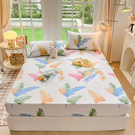 91家纺网 家纺一手货源 找家纺 （总）绵庭家纺 2023新款12868系列全棉小清新印花单床笠