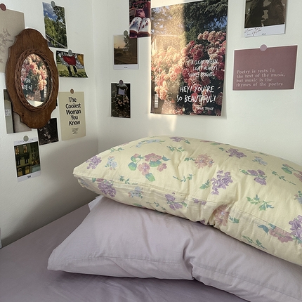 91家纺网 家纺一手货源 找家纺 （总）恋恋三季 2024新款ins风40支13372轻法式奶油田园全棉印花单枕套-小香芝士