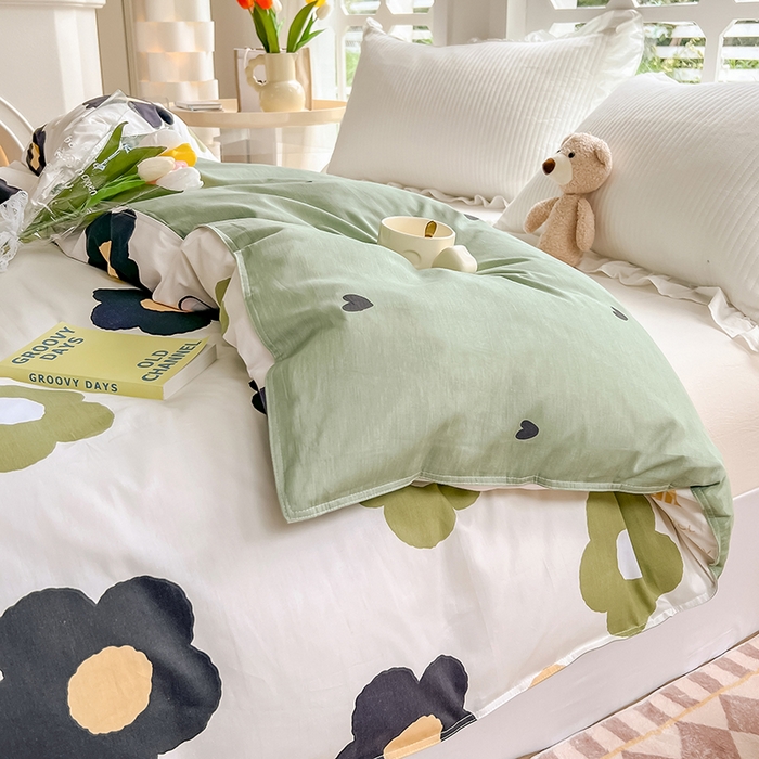 91家纺网 家纺一手货源 找家纺 绵庭家纺 2023新款12868系列全棉小清新印花单被套 皮皮兔