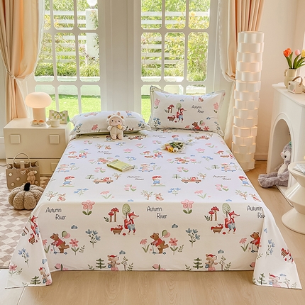 91家纺网 家纺一手货源 找家纺 （总）绵庭家纺 2023新款12868系列全棉小清新印花单床单