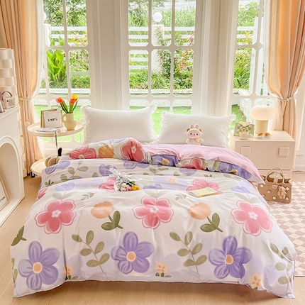 91家纺网 家纺一手货源 找家纺 （总）绵庭家纺 2023新款12868系列全棉小清新印花单被套