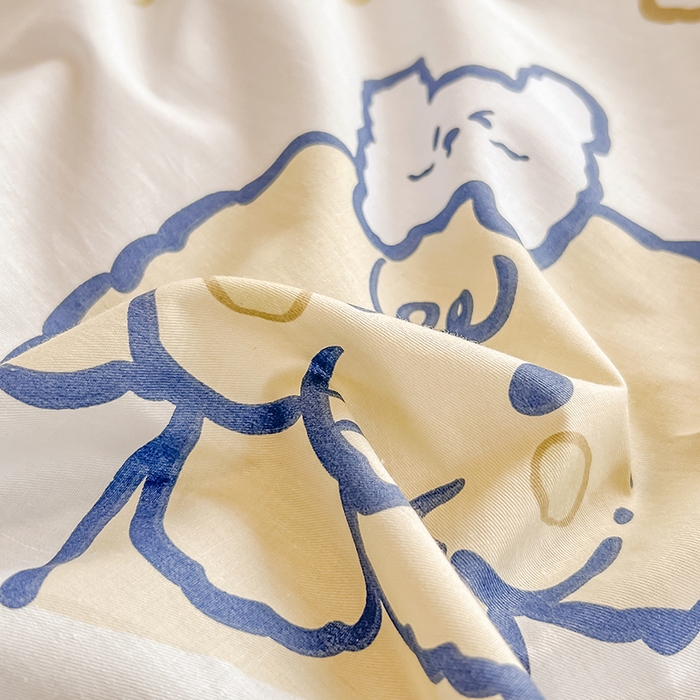 91家纺网 家纺一手货源 找家纺 绵庭家纺 2023新款12868系列全棉小清新印花单枕套 可爱小象