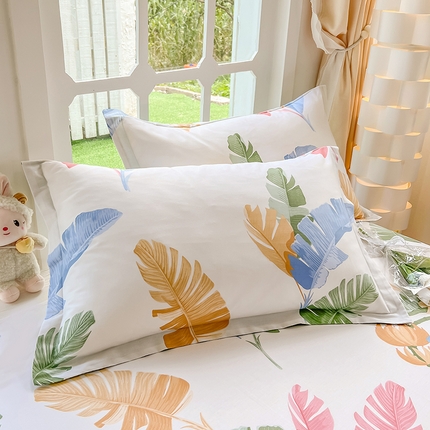 绵庭家纺 2023新款12868系列全棉小清新印花单枕套 梅林春晓