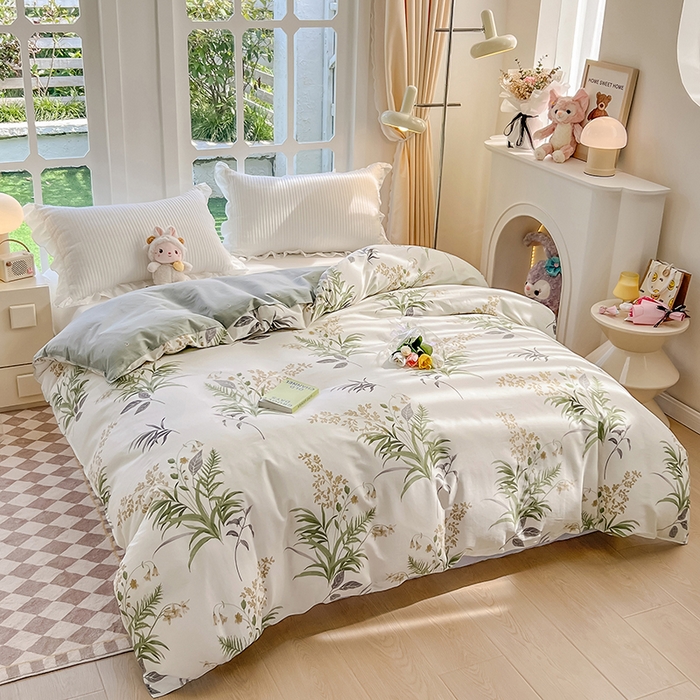 91家纺网 家纺一手货源 找家纺 绵庭家纺 2023新款12868系列全棉小清新印花单被套 清风絮语