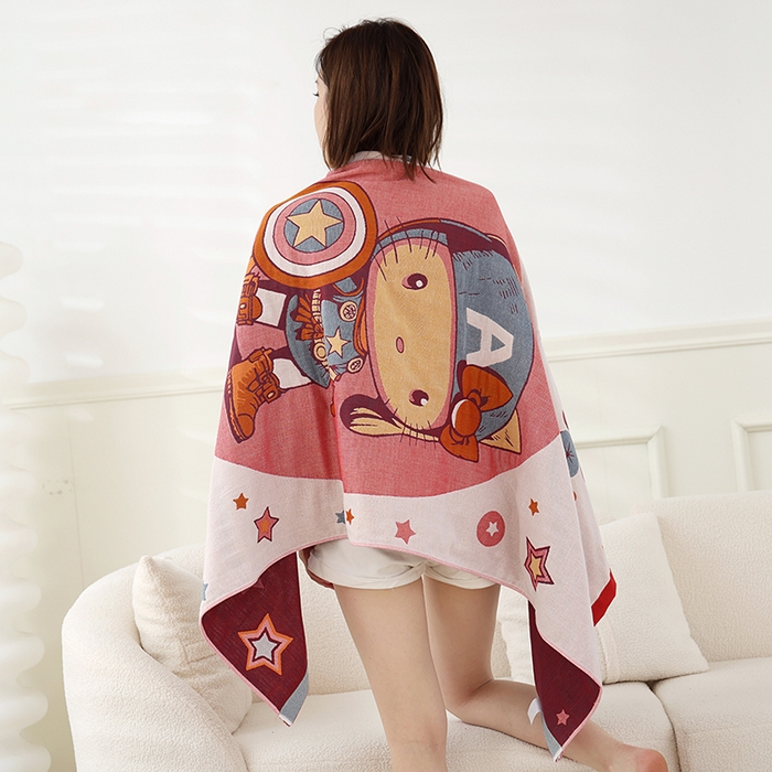 91家纺网 家纺一手货源 找家纺 朴尔家纺-毛巾被 2023新款加大浴巾纯棉四层纱布家用男女柔软不掉毛通用成人全棉洗澡大裹巾儿童卡通 80*160cm星际猫