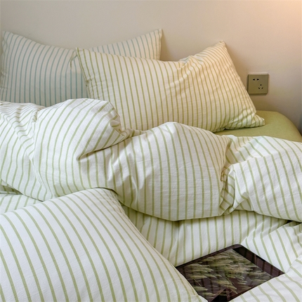 91家纺网 家纺一手货源 找家纺 （总）2024新款全棉色织水洗棉枕套纯棉单枕套宿舍学生简约格子