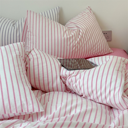 91家纺网 家纺一手货源 找家纺 （总）2024新款全棉色织水洗棉枕套纯棉单枕套宿舍学生简约格子