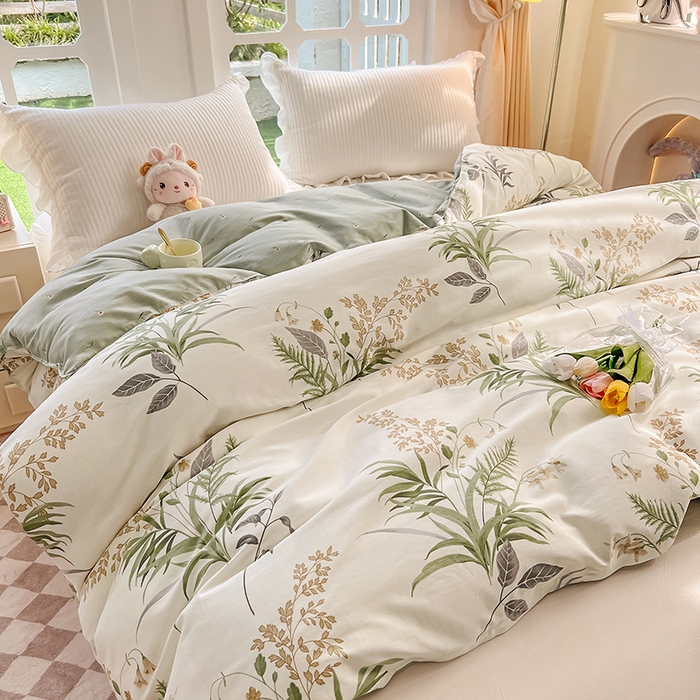 91家纺网 家纺一手货源 找家纺 绵庭家纺 2023新款12868系列全棉小清新印花单被套 清风絮语