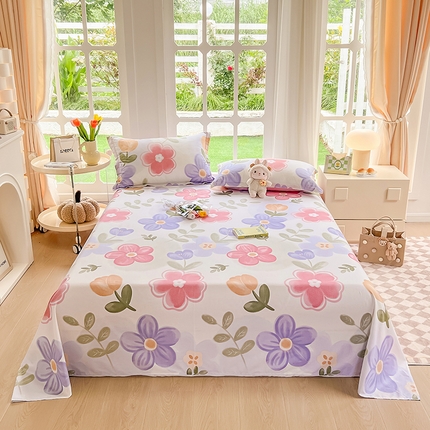 91家纺网 家纺一手货源 找家纺 （总）绵庭家纺 2023新款12868系列全棉小清新印花单床单