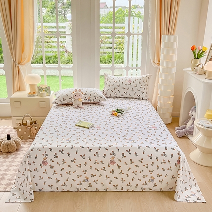 91家纺网 家纺一手货源 找家纺 （总）绵庭家纺 2023新款12868系列全棉小清新印花单床单