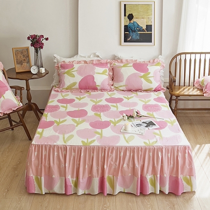 91家纺网 家纺一手货源 找家纺 （总）爱妮玖玖家纺 2023新款全棉40s春夏床裙单品：春暖床裙