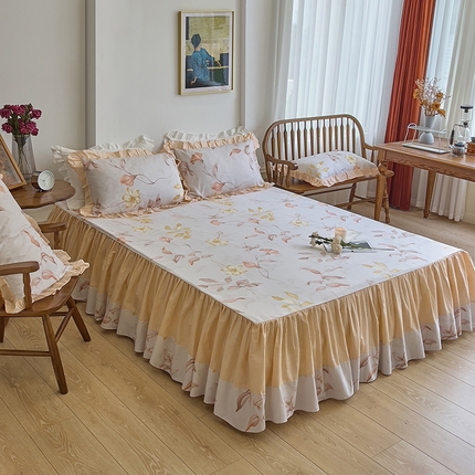 91家纺网 家纺一手货源 找家纺 （总）爱妮玖玖家纺 2023新款全棉40s春夏床裙单品：春暖床裙