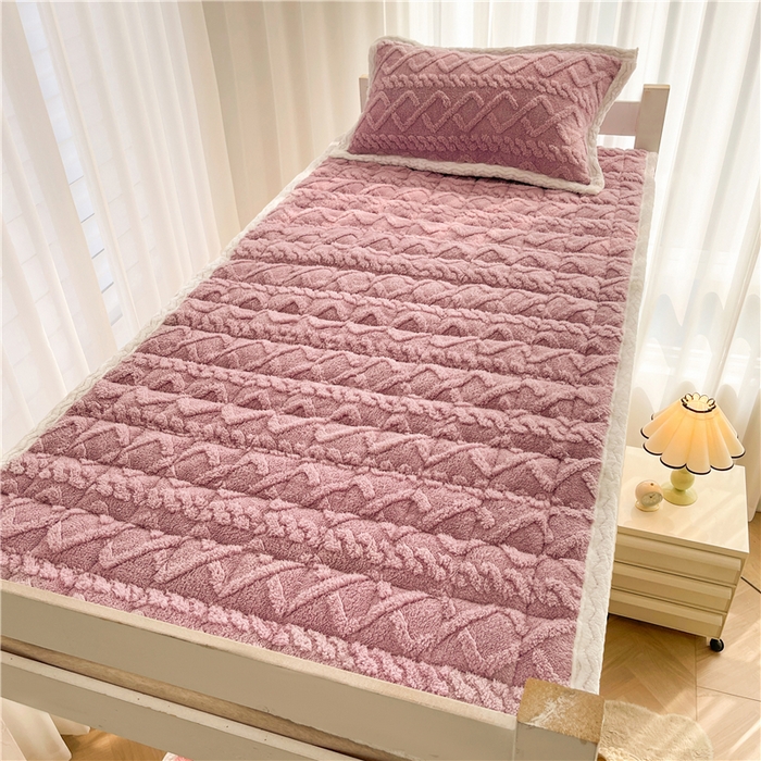 91家纺网 家纺一手货源 找家纺 喜居 2023新款塔芙绒床垫薄床垫子床褥子床护垫 浪漫紫