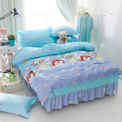 91家纺网 家纺一手货源 找家纺 （总）爱妮玖玖家纺 2023春夏新款萌夏卡通床裙四件套