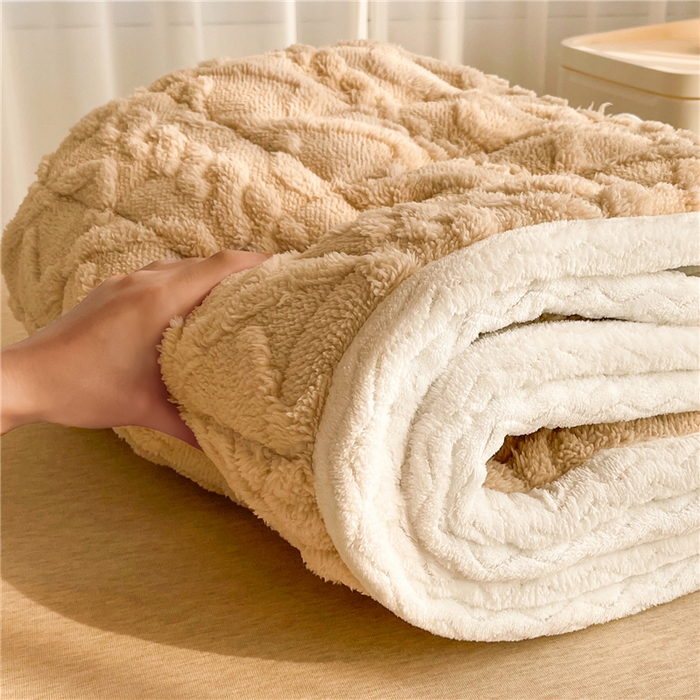 91家纺网 家纺一手货源 找家纺 喜居 2023新款塔芙绒床垫薄床垫子床褥子床护垫 奶咖