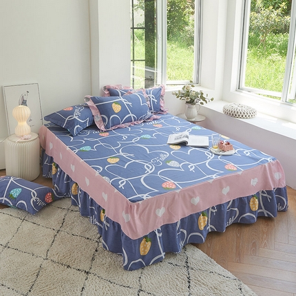 91家纺网 家纺一手货源 找家纺 （总）爱妮玖玖家纺 2023春夏新款AB版萌夏卡通单层床裙