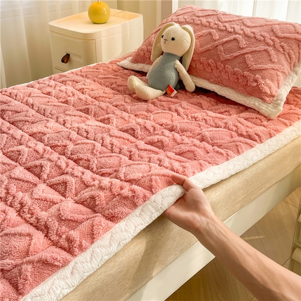 喜居 2023新款塔芙绒床垫薄床垫子床褥子床护垫 豆沙粉