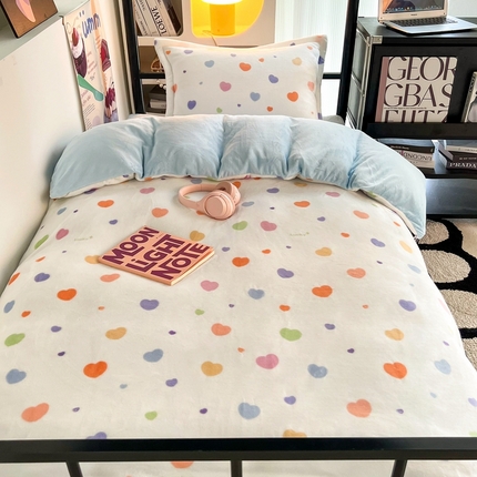 91家纺网 家纺一手货源 找家纺 （总）川悦生活 2023新款高克重宿舍牛奶绒三件套四件套