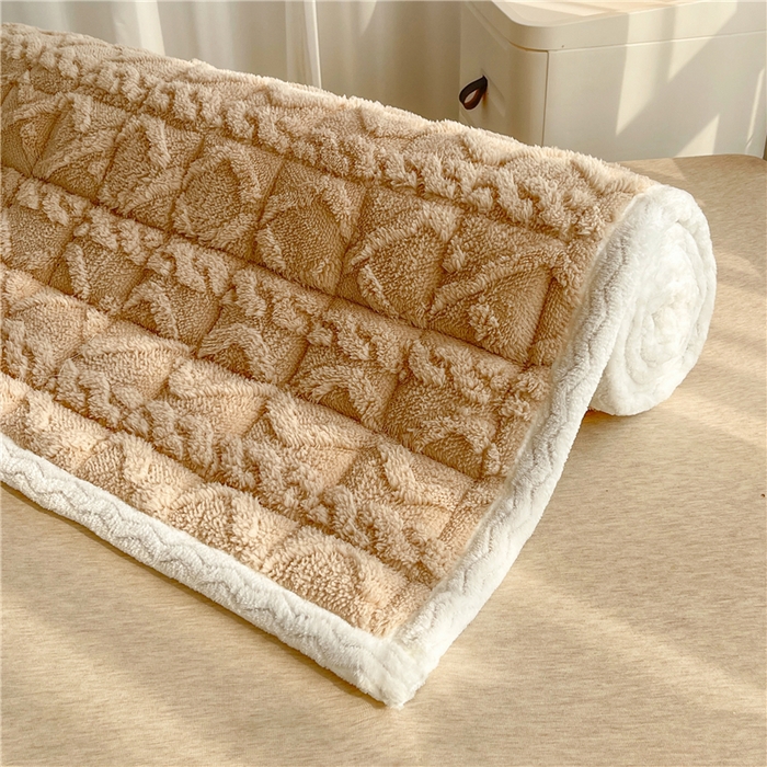 91家纺网 家纺一手货源 找家纺 喜居 2023新款塔芙绒床垫薄床垫子床褥子床护垫 奶咖