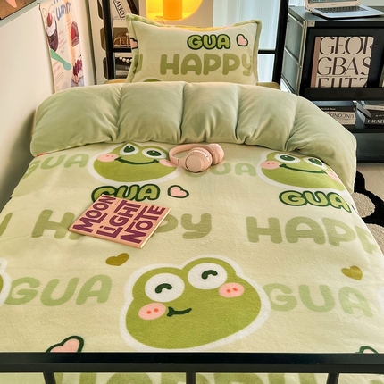 91家纺网 家纺一手货源 找家纺 （总）川悦生活 2023新款高克重宿舍牛奶绒三件套四件套