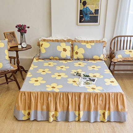 91家纺网 家纺一手货源 找家纺 （总）爱妮玖玖家纺 2023新款全棉40s春夏床裙单品：春暖床裙