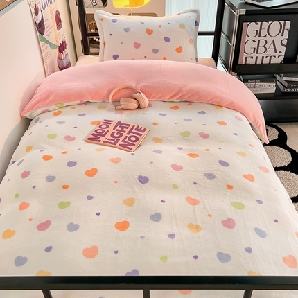 91家纺网 家纺一手货源 找家纺 （总）川悦生活 2023新款高克重宿舍牛奶绒三件套四件套