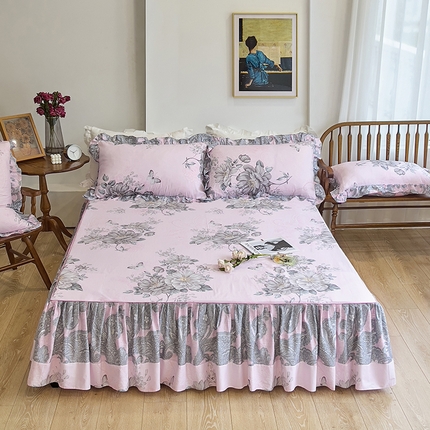 91家纺网 家纺一手货源 找家纺 （总）爱妮玖玖家纺 2023新款全棉40s春夏床裙单品：春暖床裙