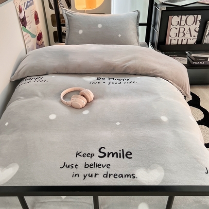 91家纺网 家纺一手货源 找家纺 （总）川悦生活 2023新款高克重宿舍牛奶绒三件套四件套