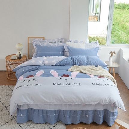 91家纺网 家纺一手货源 找家纺 （总）爱妮玖玖家纺 2023春夏新款AB版普款床裙四件套