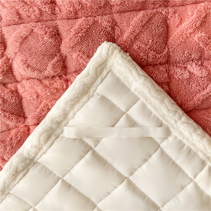 91家纺网 家纺一手货源 找家纺 喜居 2023新款塔芙绒床垫薄床垫子床褥子床护垫 豆沙粉