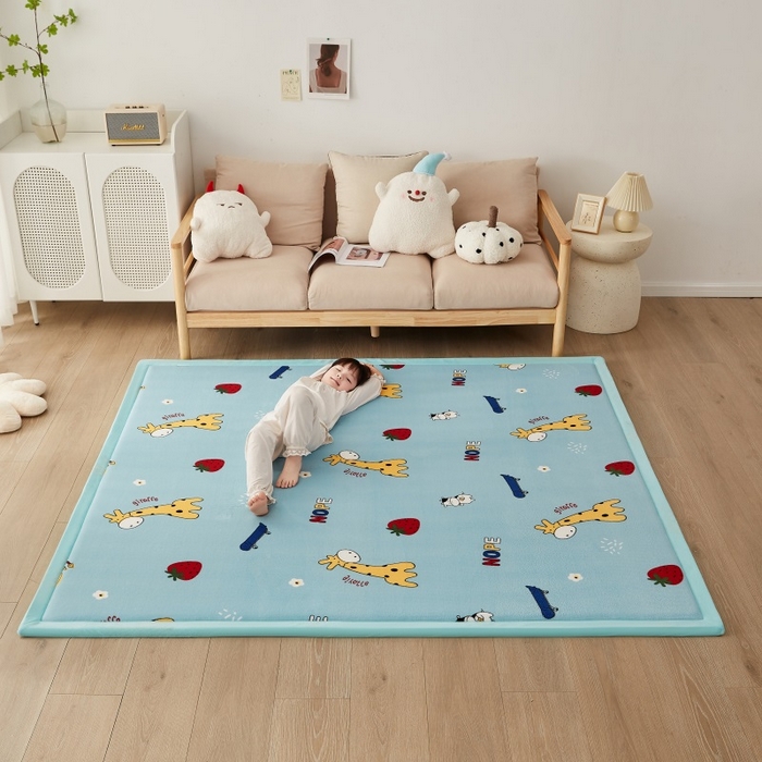 91家纺网 家纺一手货源 找家纺 锦丝钰床垫 2023新款卡通多功能榻榻米床垫地垫 开心鹿