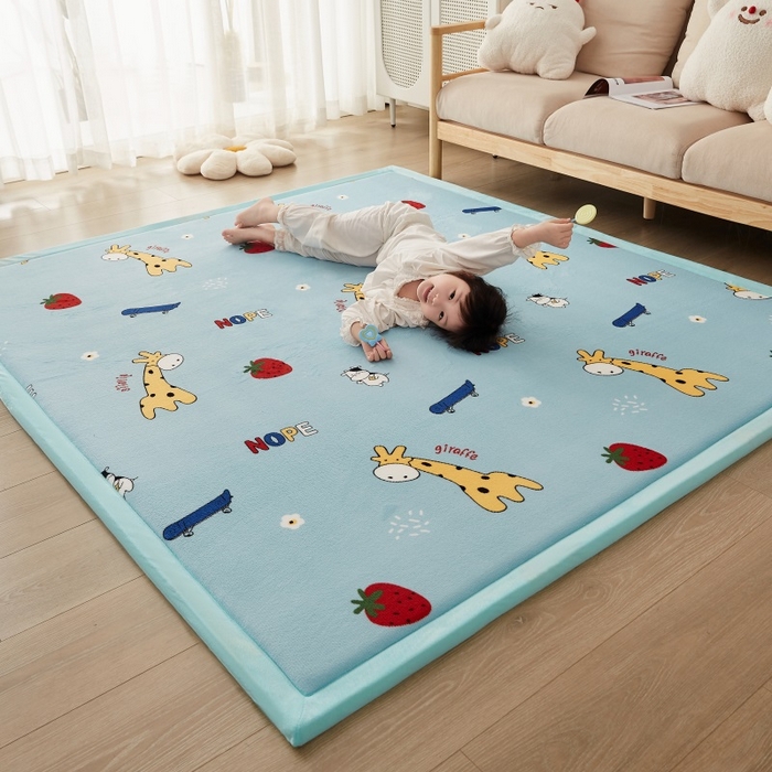 91家纺网 家纺一手货源 找家纺 锦丝钰床垫 2023新款卡通多功能榻榻米床垫地垫 开心鹿