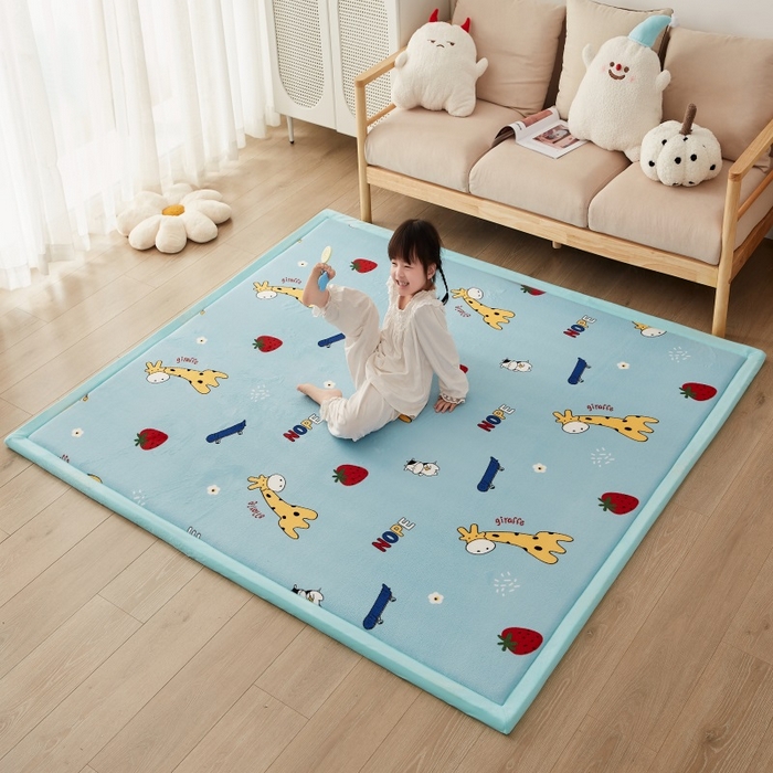 91家纺网 家纺一手货源 找家纺 锦丝钰床垫 2023新款卡通多功能榻榻米床垫地垫 开心鹿